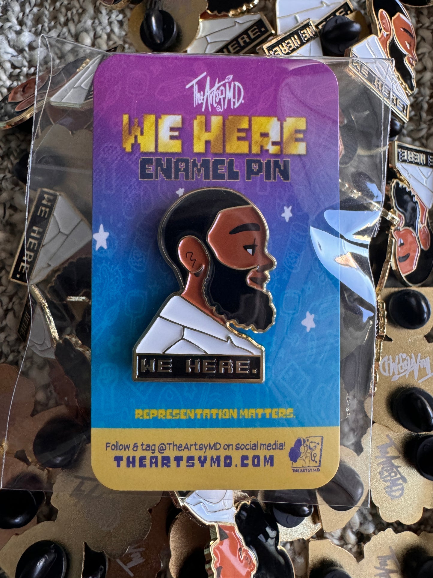We Here Enamel Pin