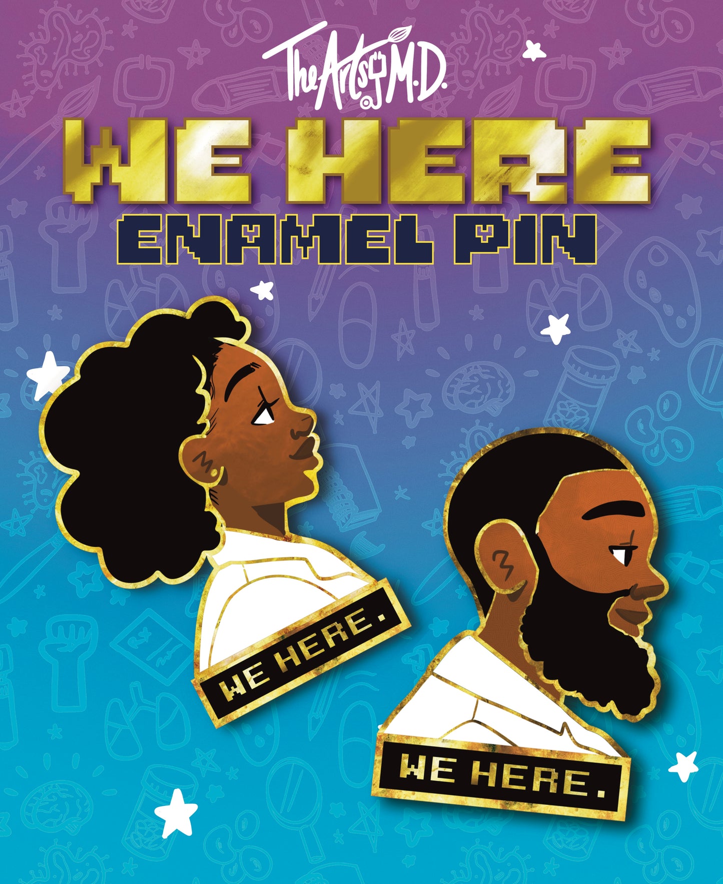 We Here Enamel Pin